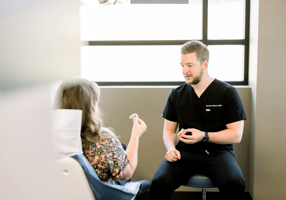 Dr. Meyer talking with patient